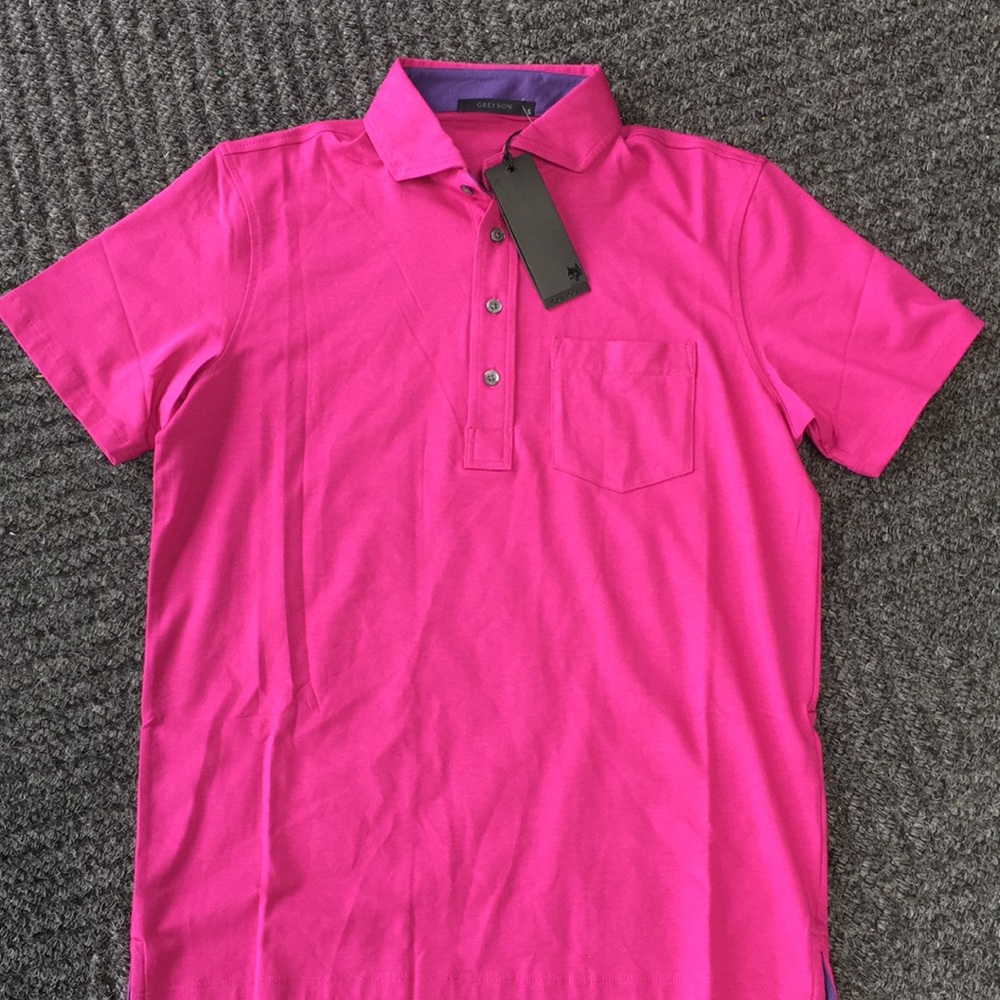 Wolf Apache II Modern Ruby Hot Pink GREYSON ala Justin Thomas Golf Polo shirt